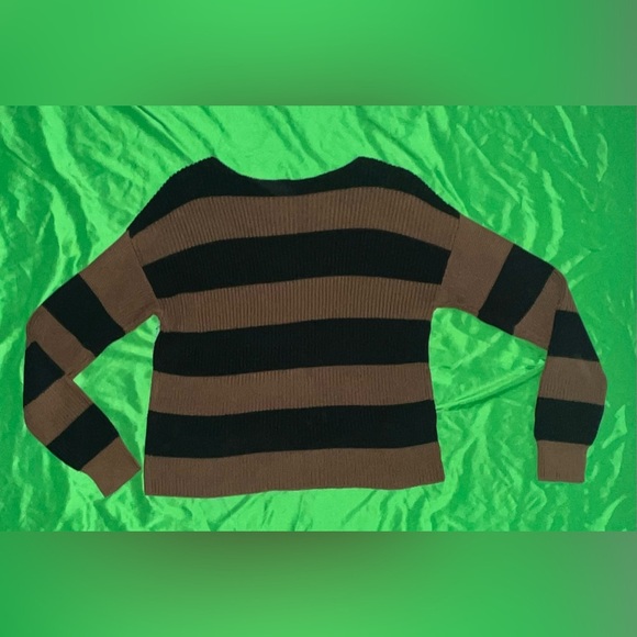 NWT Margaret O’Leary The Rugby Pullover Striped Sweater - Black and Brown size S - Picture 3 of 7